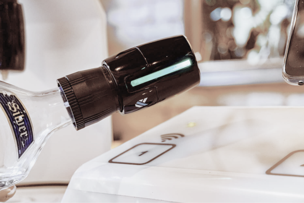IoT beverage pourer in use