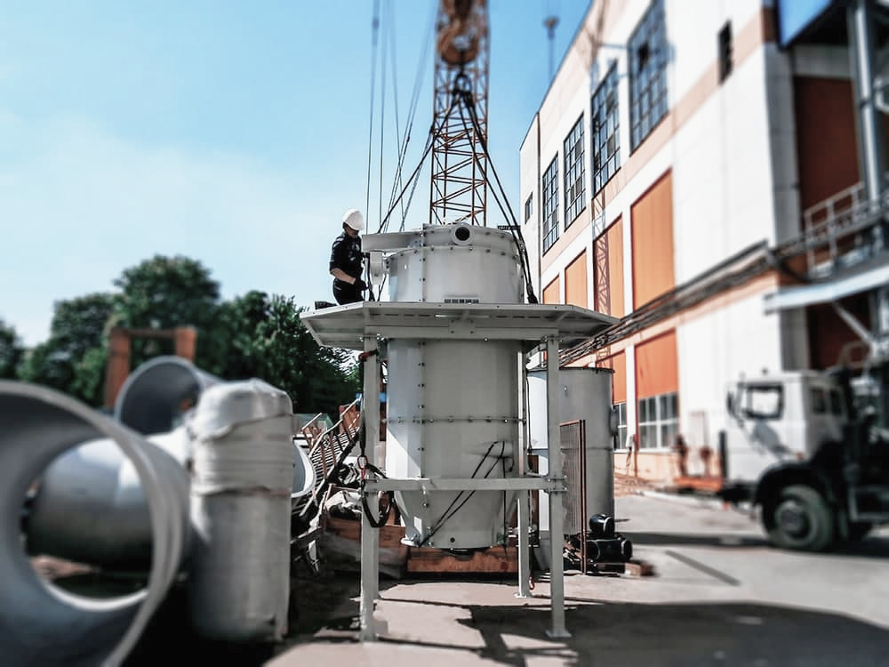 Vacuum system installed on site