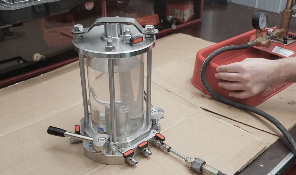 Soil testing rig in use