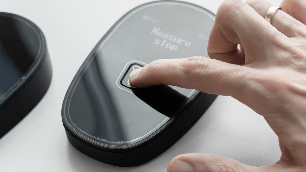 Digital tonometer in use