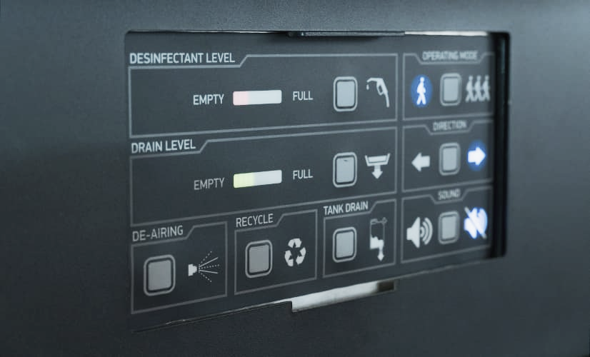 Multifunction disinfection gate control panel