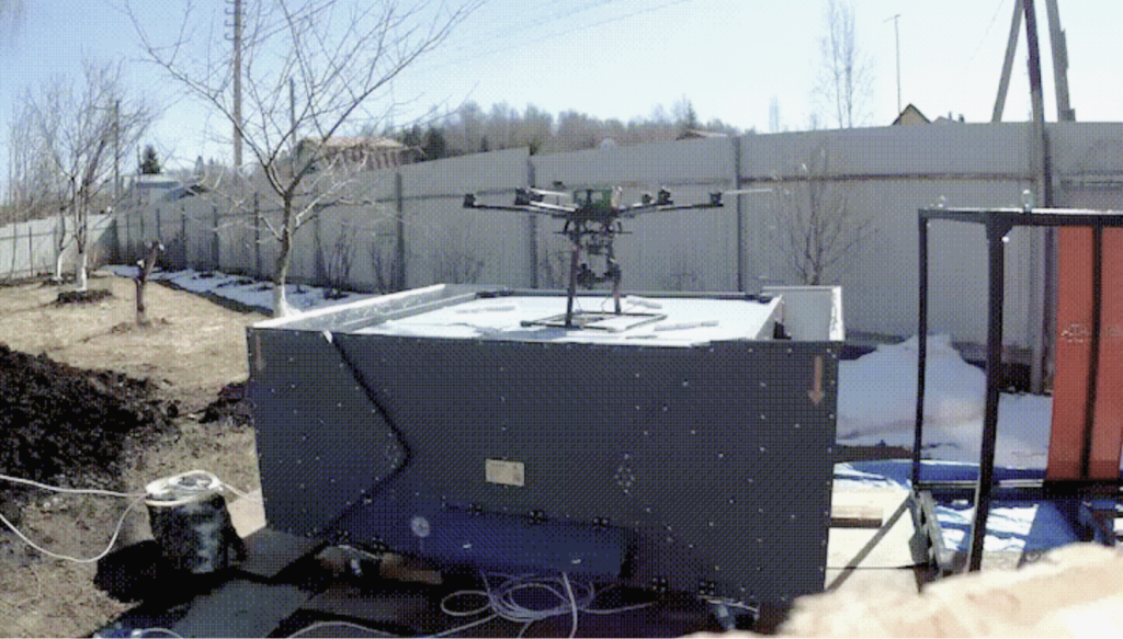 Autonomous drone station, rear view